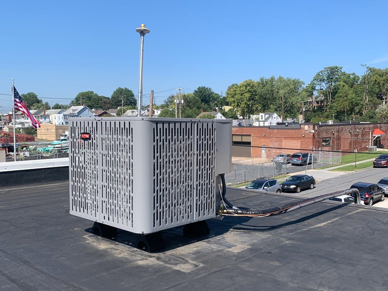 new ac unit roof instalaltion
