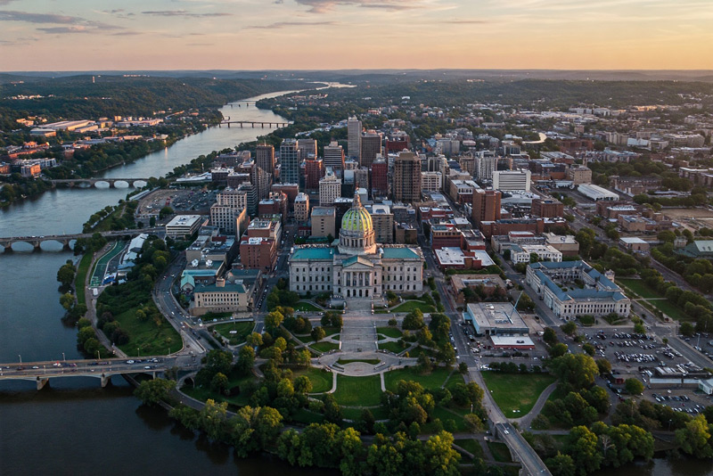 harrisburg pa simulated drone image